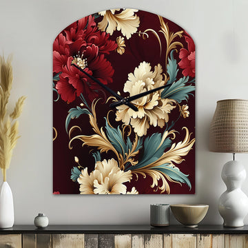 Victorian Renaissance Revival Victorian Pattern - Asymmetric Metal Wall Clock